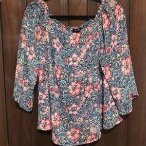 Pretty Floral Off the Shoulder Blouse